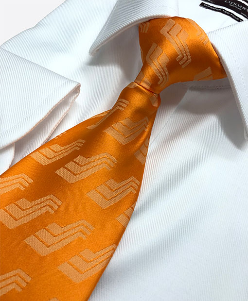 Custom Tie With Tie Sitting On Shirt Collar